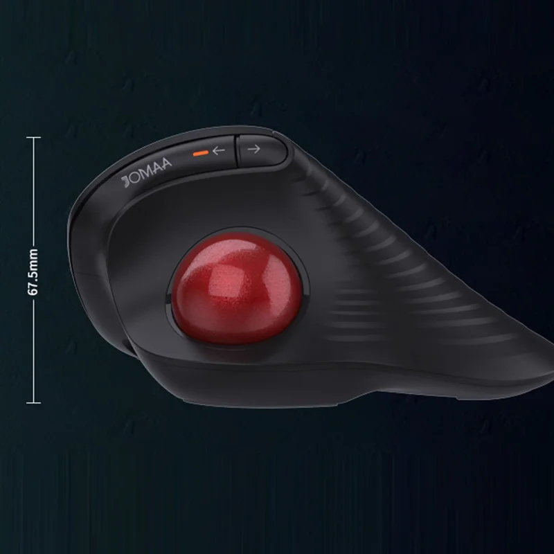 JOMAA JOM255 2.4G Wireless Bluetooth-compatible Dual Mode Trackball Mouse Rechargeable Silent Ergonomic Cordless Mouse