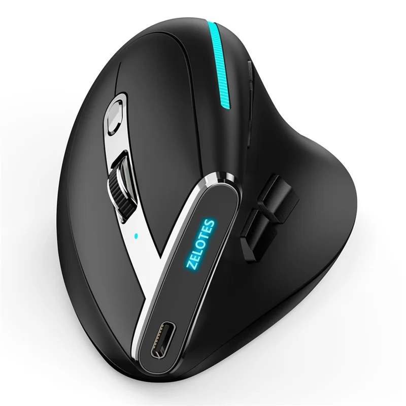 F-36 Wireless Bluetooth-compatible Mouse 2.4G Ergonomic RGB Rechargeable Cordless Gaming Mouse - Black