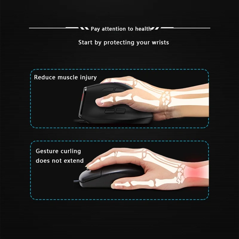 F-36 Wireless Bluetooth-compatible Mouse 2.4G Ergonomic RGB Rechargeable Cordless Gaming Mouse - Black