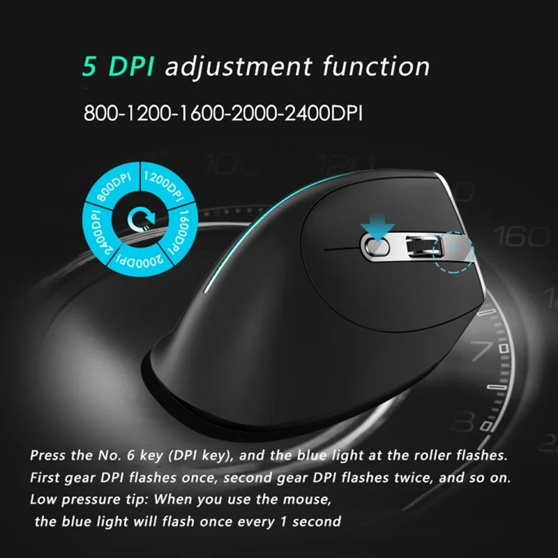 F-36 Wireless Bluetooth-compatible Mouse 2.4G Ergonomic RGB Rechargeable Cordless Gaming Mouse - Black