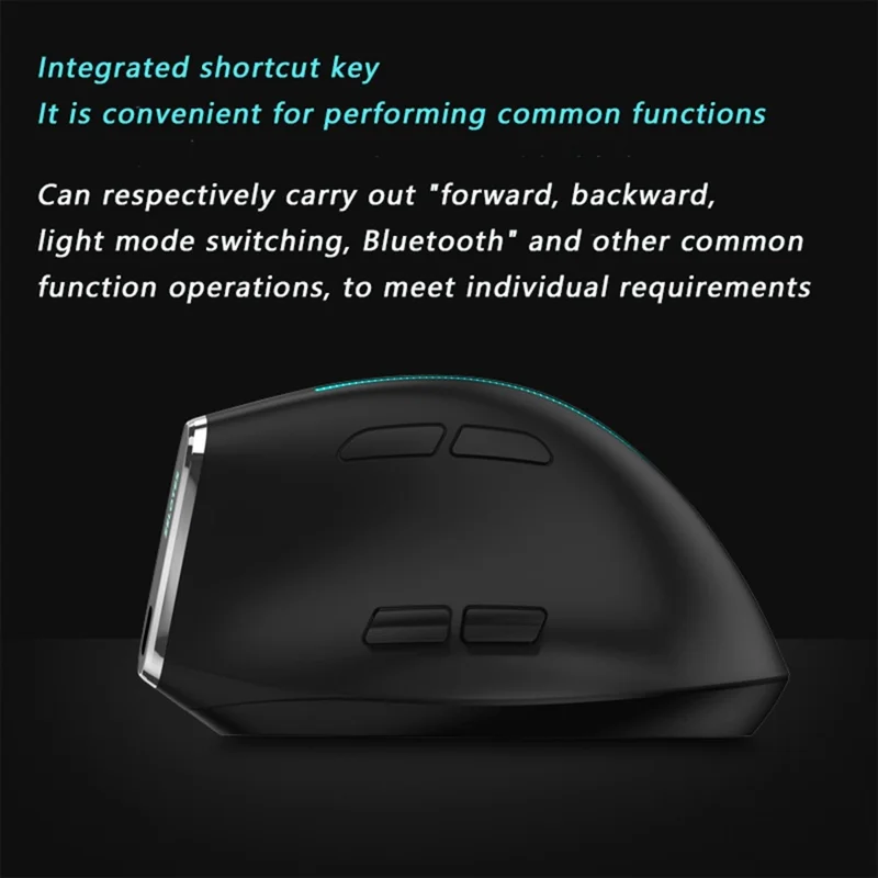 F-36 Wireless Bluetooth-compatible Mouse 2.4G Ergonomic RGB Rechargeable Cordless Gaming Mouse - Black