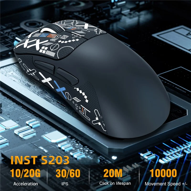 HXSJ T700PRO Rato Gaming Tri-Modo Sem Fios Bluetooth compatível 2.4G Com Fios 10000DPI Rato Programável - Preto