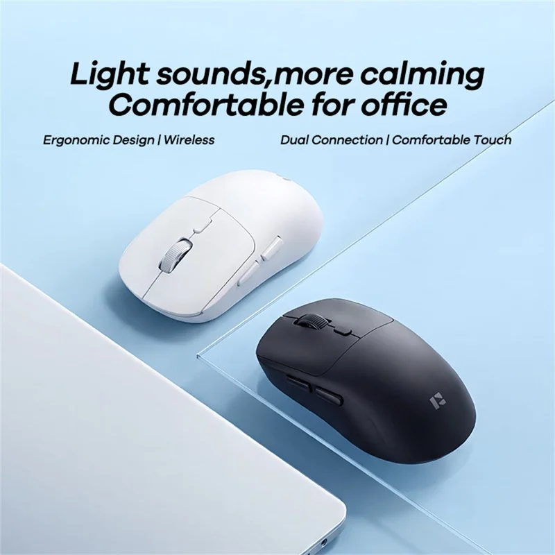 REMAX WM-01 Wireless Mouse 2.4G Bluetooth-compatible Dual Mode 6-Keys DPI Adjustable Ergonomic Silent Mice  for Office Gaming - Black