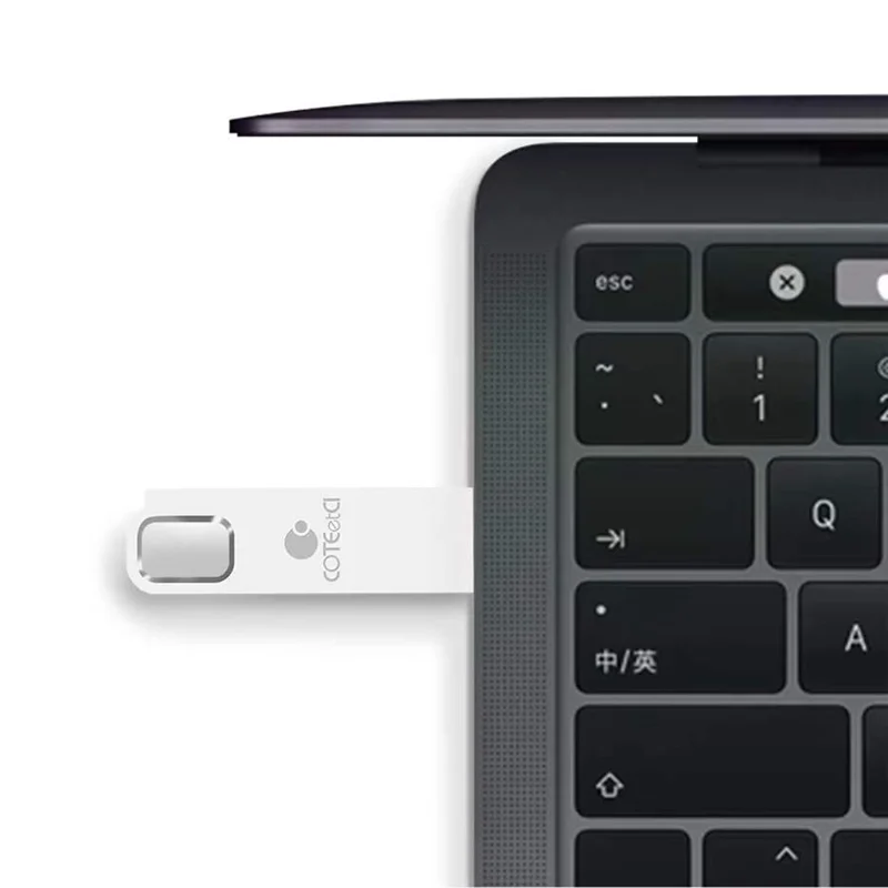 COTECI CS8831 32GB USB 3.0 Flash Drive Zinc Alloy Portable Memory Stick with Hanging Hole - Silver White