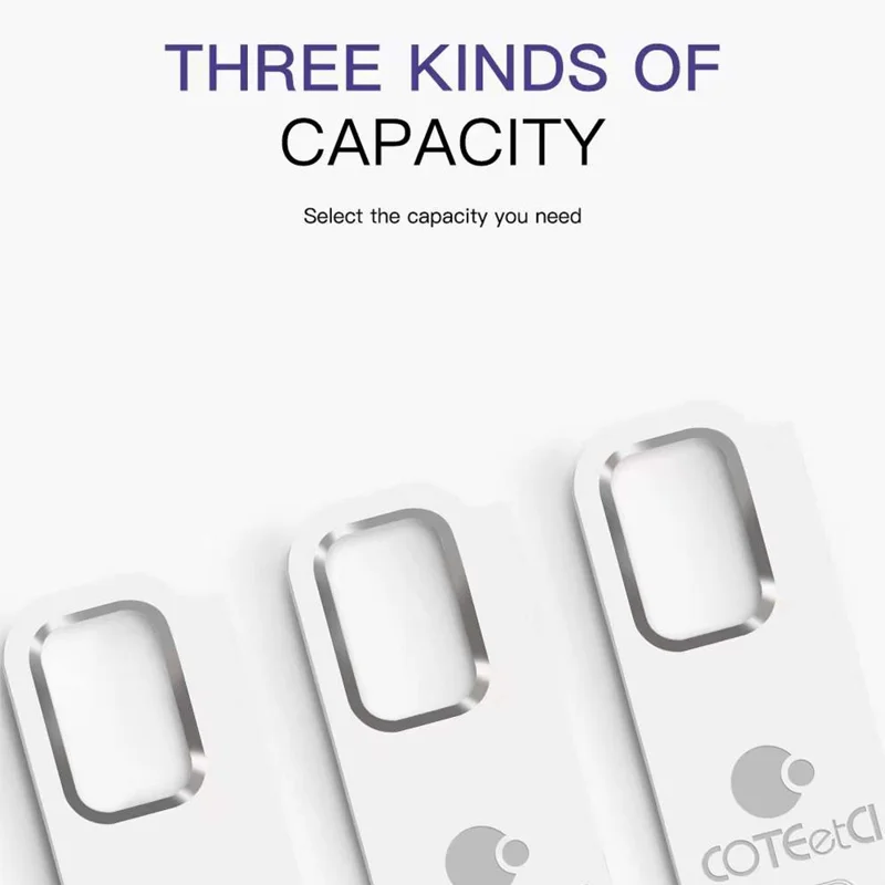 COTECI CS8831 32GB USB 3.0 Flash Drive Zinc Alloy Portable Memory Stick with Hanging Hole - Silver White