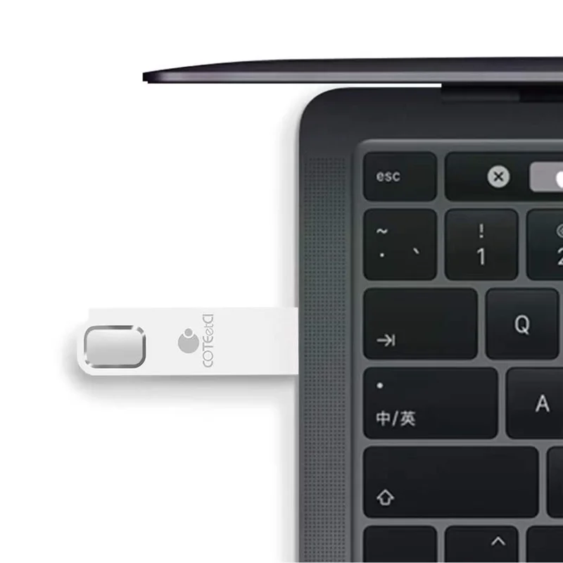 COTECI CS8831 64GB USB 3.0 Flash Drive Zinc Alloy Portable Memory Stick with Hanging Hole - Silver White