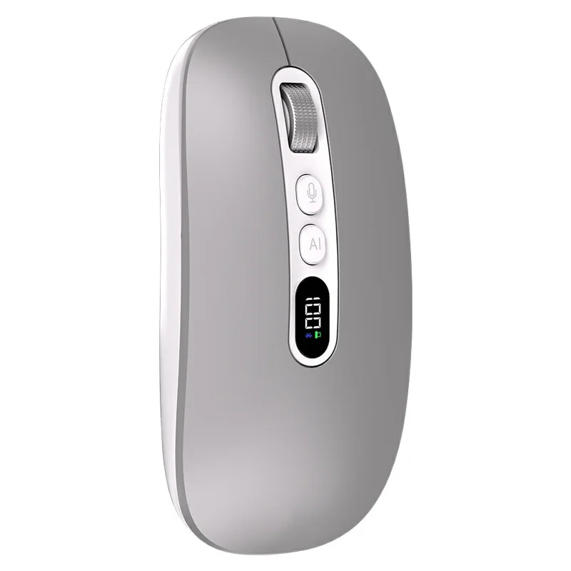 M191 AI Smart Voice Mouse Wireless 2.4G Bluetooth-compatible Triple Mode Office Translation Silent Computer Mice - Silver