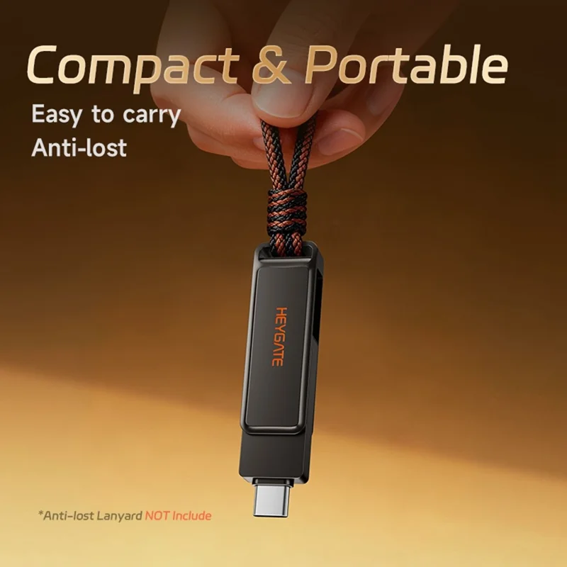 HEYGATE L1 Pen Drive 32GB 2 em 1 USB-A + USB-C, Memória Rápida para Telemóvel, PC e Portátil - Preto