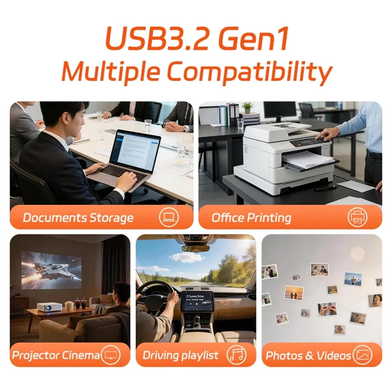HEYGATE U1 256GB USB 3.2 Pen Drive 150MB/s Alta Velocidade com Design Metálico Rotativo, Memória USB para PC, Impressora, Projetor