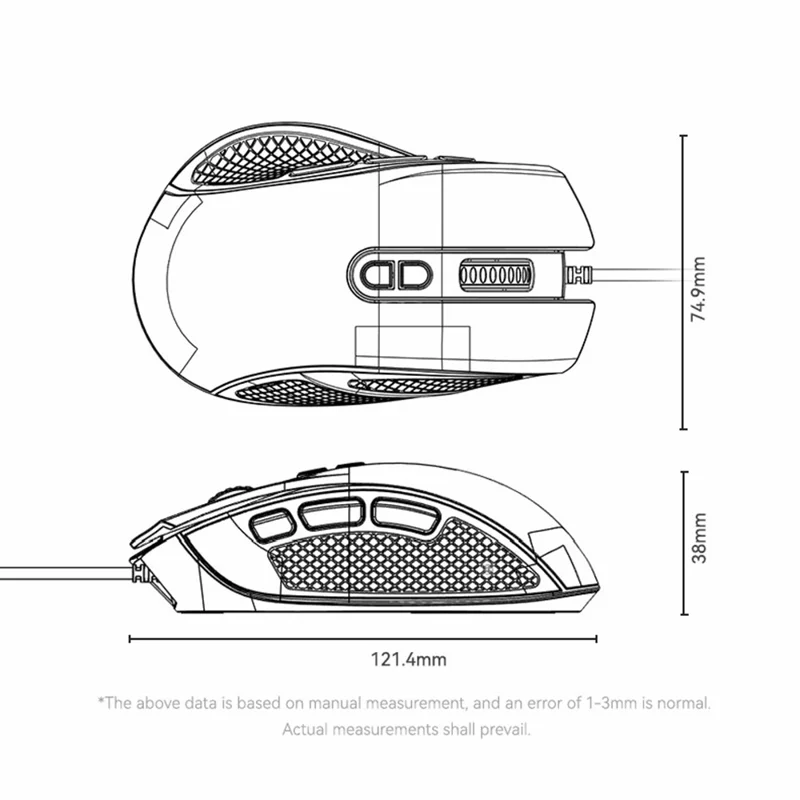 YESIDO KB51 RGB Gradient Wired Gaming Mouse 8 Buttons 7200 DPI Optical Sensor Mouse for PC Gaming - Purple Blue