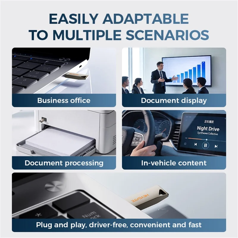 HEYGATE TU10 16GB USB Flash Drive Mini Pendrive Aluminum Alloy USB 2.0 Memory Stick Plug and Play