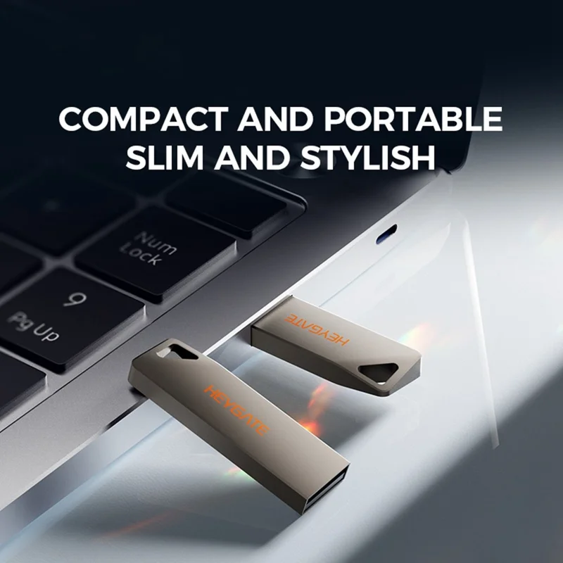 HEYGATE TU10 128GB USB Flash Drive Mini Pendrive Aluminum Alloy USB 2.0 Memory Stick Plug and Play