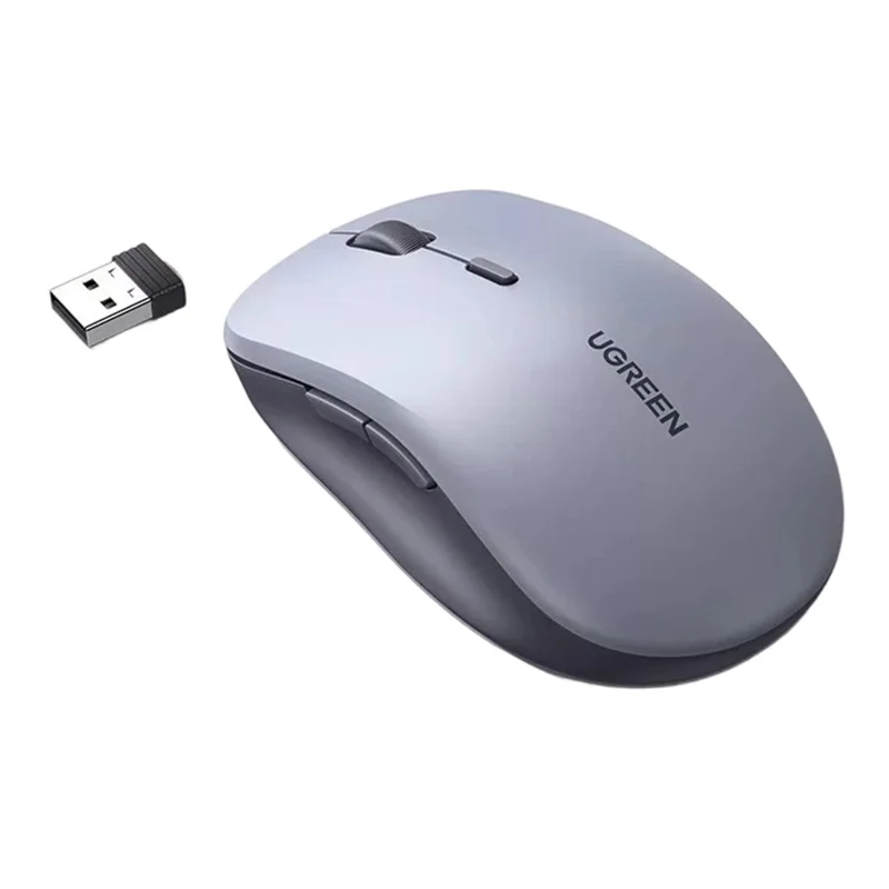 UGREEN MU002 Ergonomic Wireless Mouse Bluetooth-compatible 2.4GHz Dual Mode Silent Click - Grey