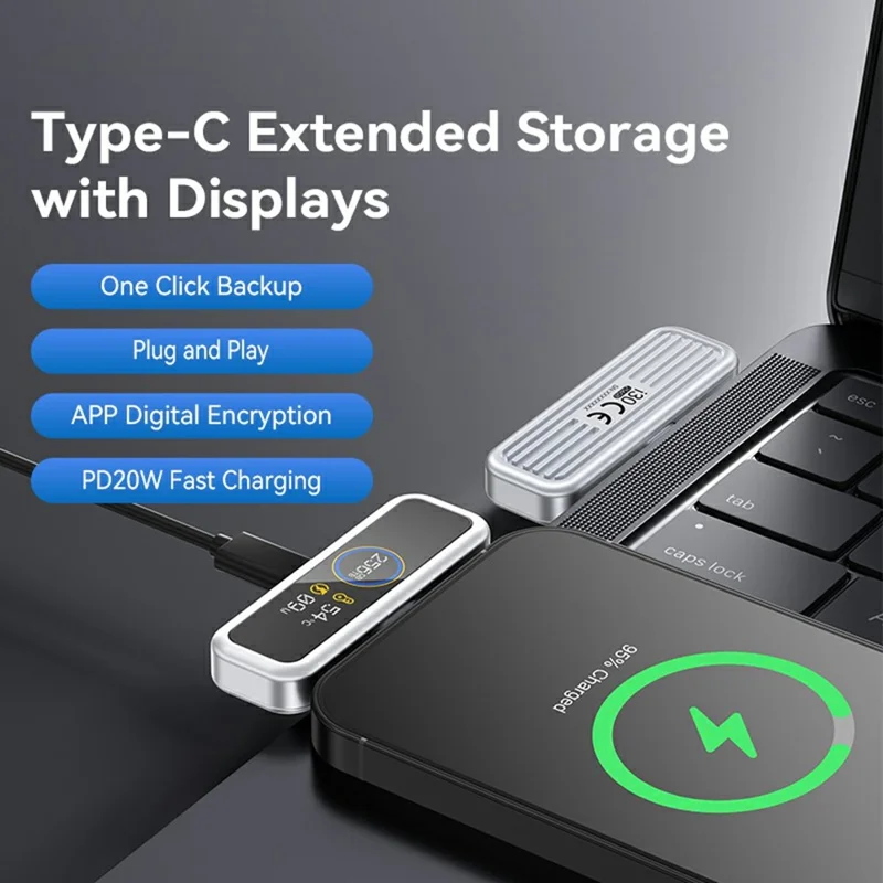 EAGET I30PRO 256GB Type-C Plug Flash Drive LCD Display Memory Stick PD 20W Fast Charging