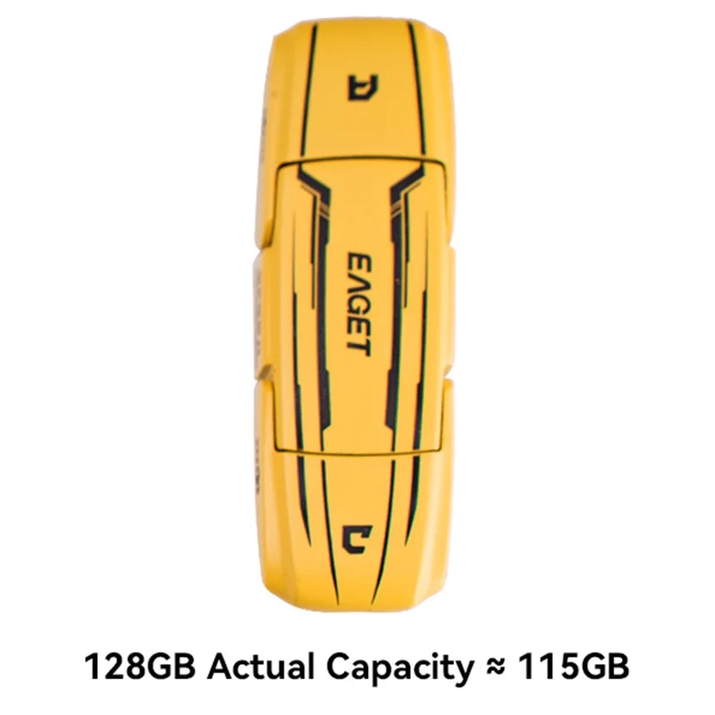 EAGET SU96 128 GB USB-minne USB3.2 + Type-C Dubbelgränssnitt Zinklegering Solid State USB-minne - Gul