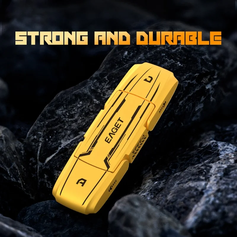 EAGET SU96 256GB USB Flash Drive USB3.2 + Type-C Dual Interface Zinc Alloy Solid State Pen Drive - Yellow