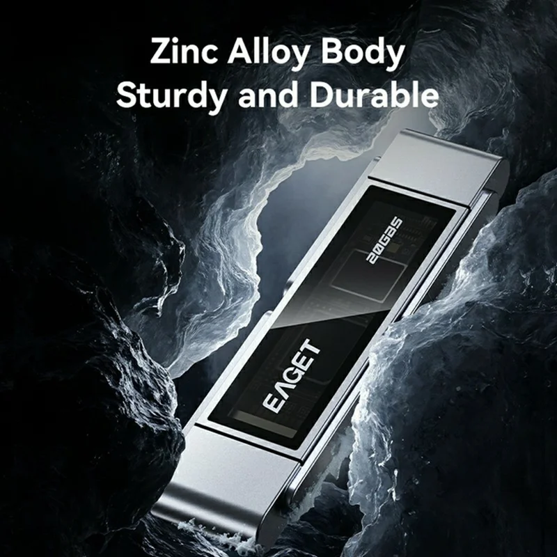 EAGET SU220 512GB محرك أقراص فلاشية حالة صلبة 20 جيجابت في الثانية USB3.2 Gen2x2 منفذ مزدوج من نوع-C