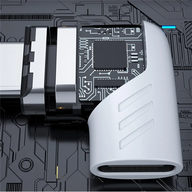 5A 100W PD Side Magnetic Suction Adapter Type-C Elbow Fast Charging Converter Plug for MacBook - Silver