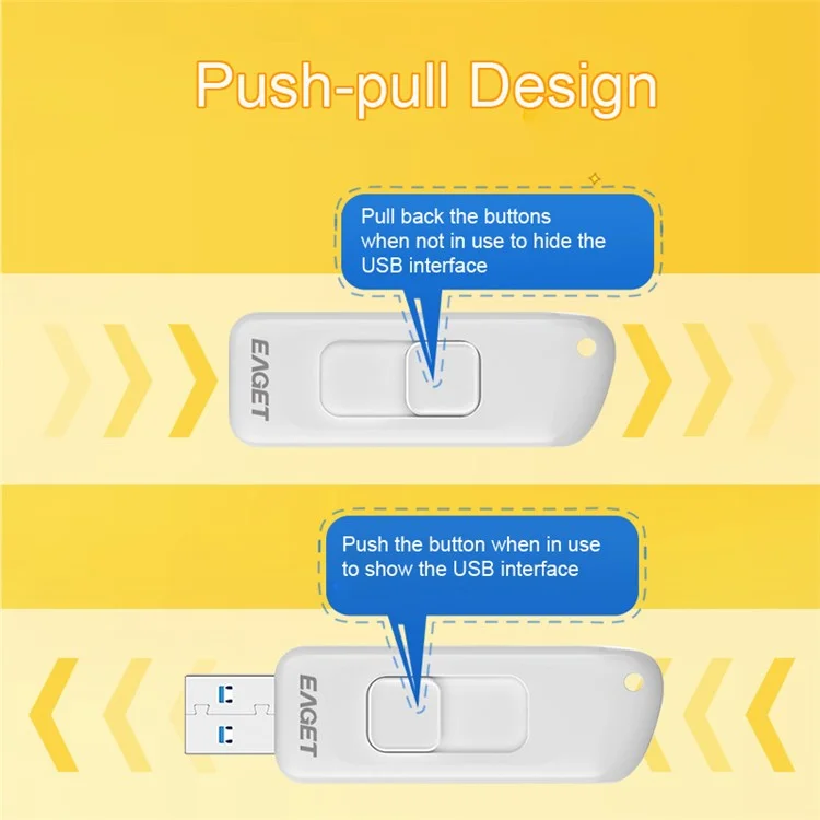 Eigge F66 128G U Disk Une Spérieur à Haut-spee 120 mo / s Transfert de Données USB3.0 Carton Flash Drive Stick Memory - Blanche