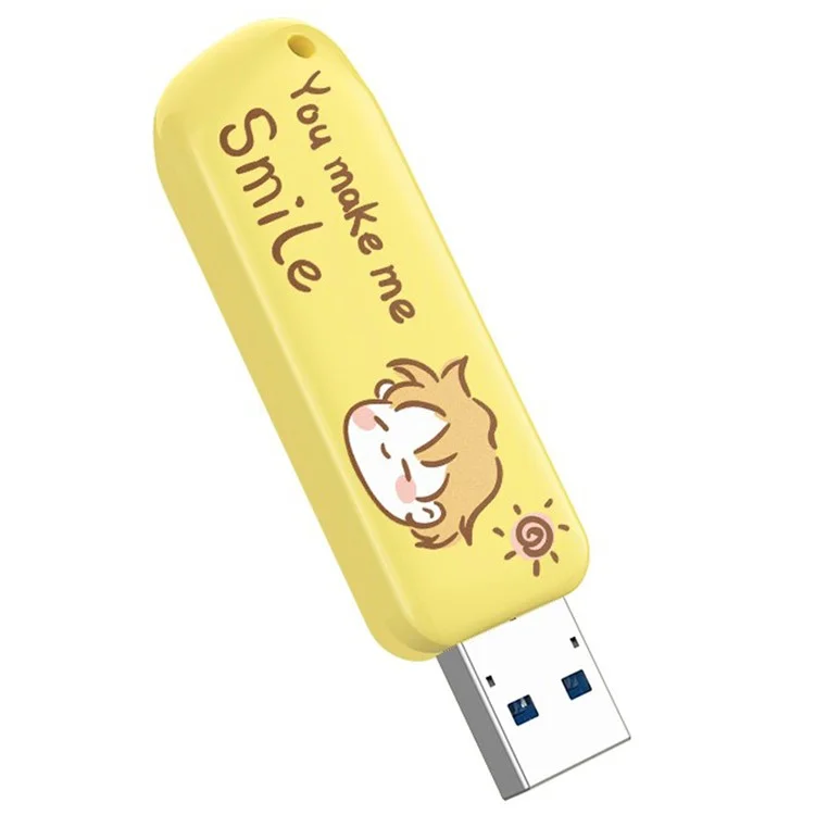 Eigge F66 128G U Disk Une Spérieur à Haut-spee 120 mo / s Transfert de Données USB3.0 Carton Flash Drive Stick Memory - Jaune
