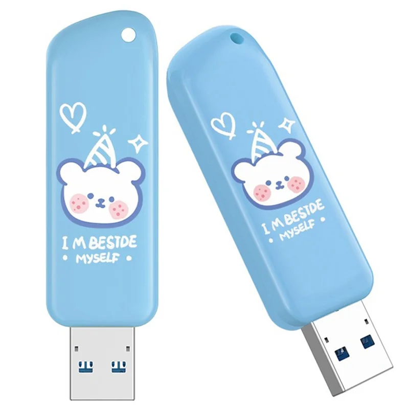 EAGET F66 128G U Disk High-Speed 120MB/S Data Transfer USB3.0 Flash Drive Cartoon Painted Memory Stick - Blue