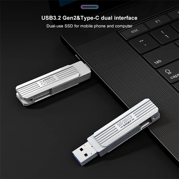 Eagel SU22 512GB 2-1 USB3.2 Gen2 + Tipo c Mini Memória Mecimento de Memória Gratação U Disco de Velocidade Alta Velocidade