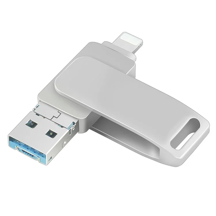 RICHWELL R-PK004 128GB Plug and Play Speicherstick 3 in 1 Lightning/Micro USB/USB 3.0 Flash Drive OTG U Disk - Silber