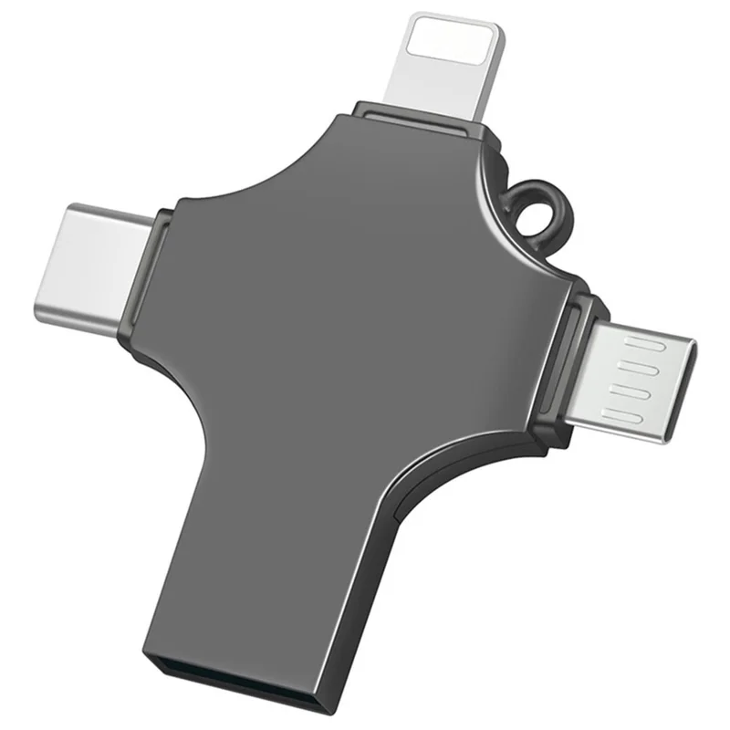 RICHWELL R-SZPM 512G Large Capacity USB 3.0 Flash Drive Type C/Lightning/Micro USB Adapter - Black