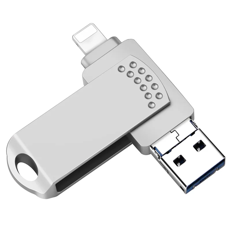 RICHWELL 512GB 3 in 1 USB 3.0 Flash Drive Large Capacity Memory Stick for iPhone Android - Silver