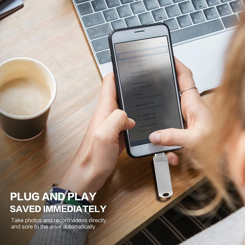 RICHWELL 512GB 3 in 1 USB 3.0 Flash Drive Large Capacity Memory Stick for iPhone Android - Silver