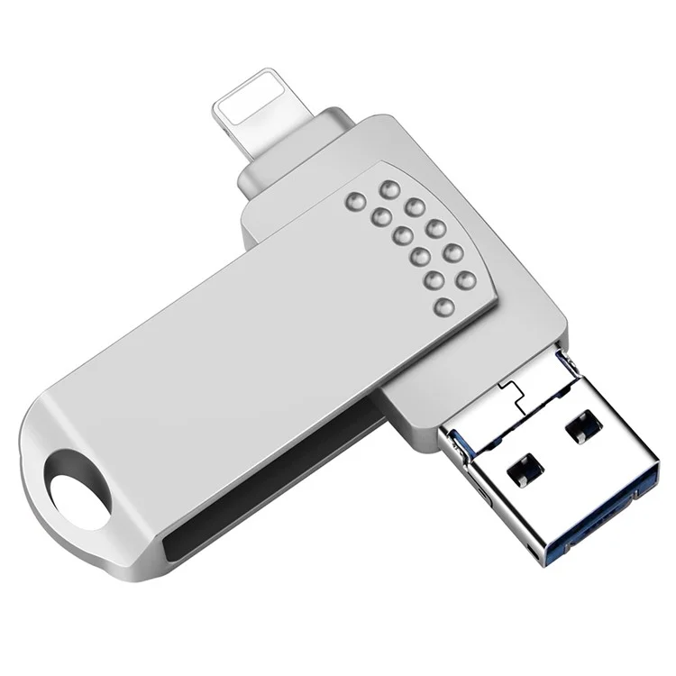 RICHWELL 8GB Stick de mémoire haute vitesse 3 en 1 Lecteur Flash USB 3.0 pour iPhone Android - Argent