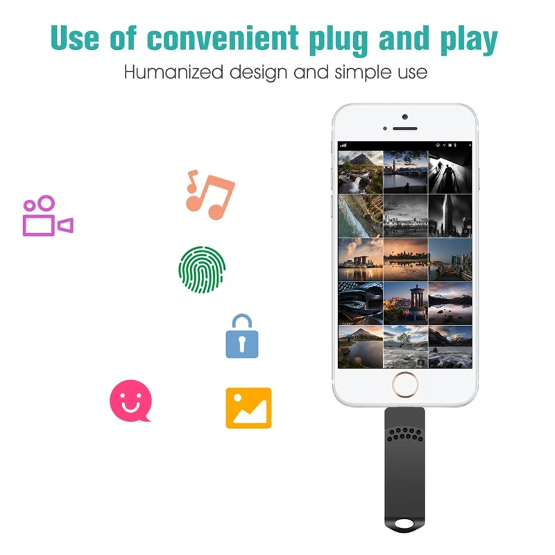 RICHWELL 512GB Large Capacity Thumb Drive Swivel Memory Stick Type C/Lightning/USB 3 in 1 USB 3.0 Flash Drive - Black