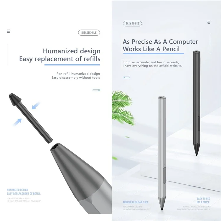 Porta de Carregamento Micro USB WR18 Caneta Stylus para Laptop Sensibilidade à Inclinação 4096 Nível de Pressão Rejeição de Palma Caneta Capacitiva
