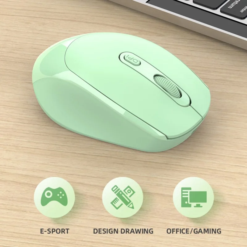 256 Bluetooth-Compatible 2.4G USB Wireless Mouse Computer Laptop PC Rechargeable Home Game Ergonomic Noiseless Mouse - Blue