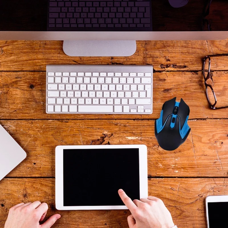 Q46 Wireless Gaming Mouse 1000DPI / 1200DPI / 1600DPI 3-Speed Adjustable Portable Mice Laptops Cordless Mouse for Home, Office - Black