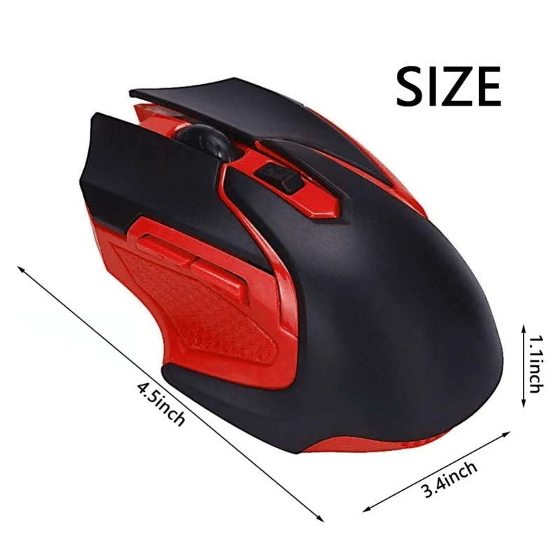 Q46 Wireless Gaming Mouse 1000DPI / 1200DPI / 1600DPI 3-Speed Adjustable Portable Mice Laptops Cordless Mouse for Home, Office - Black
