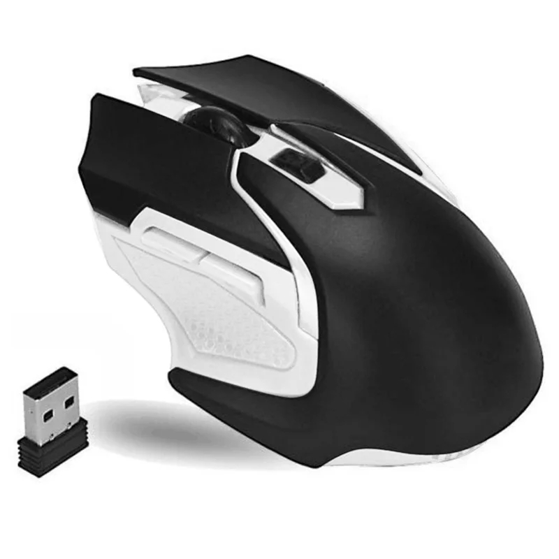 Q46 Wireless Gaming Mouse 1000DPI / 1200DPI / 1600DPI 3-Speed Adjustable Portable Mice Laptops Cordless Mouse for Home, Office - Black / White