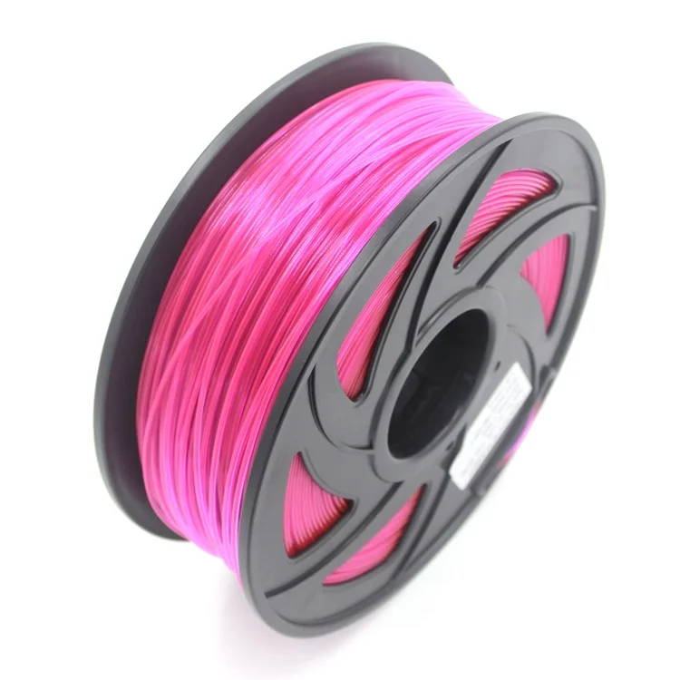1 Rollo 330m 1.75 mm de Diámetro 3D Impresora Alta Elasticidad Filamento TPU Material de Impresión 3D - Rosa Transparente