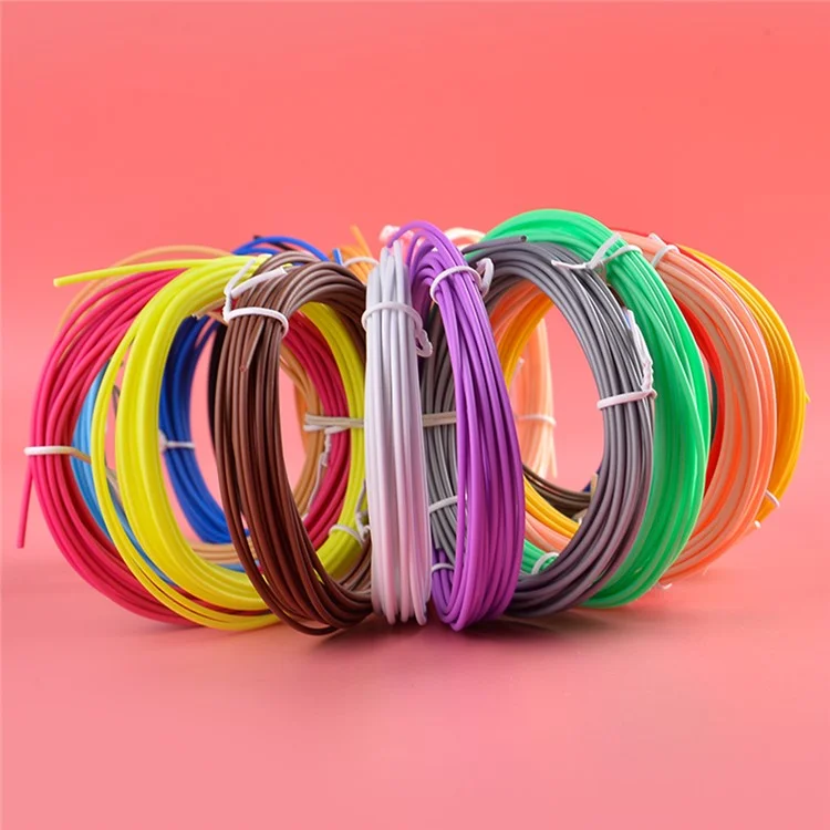 20 rollos de varios colores de 5 m de diámetro de 1,75 mm de material de impresión 3D PCL para niños - Color aleatorio