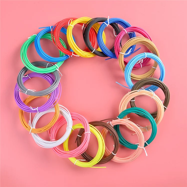 20 rollos de varios colores de 5 m de diámetro de 1,75 mm de material de impresión 3D PCL para niños - Color aleatorio