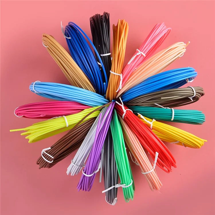 20 rollos de varios colores de 5 m de diámetro de 1,75 mm de material de impresión 3D PCL para niños - Color aleatorio