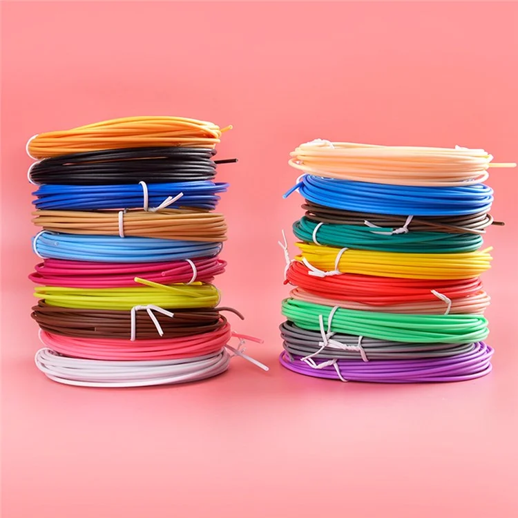 20 rollos de varios colores de 5 m de diámetro de 1,75 mm de material de impresión 3D PCL para niños - Color aleatorio