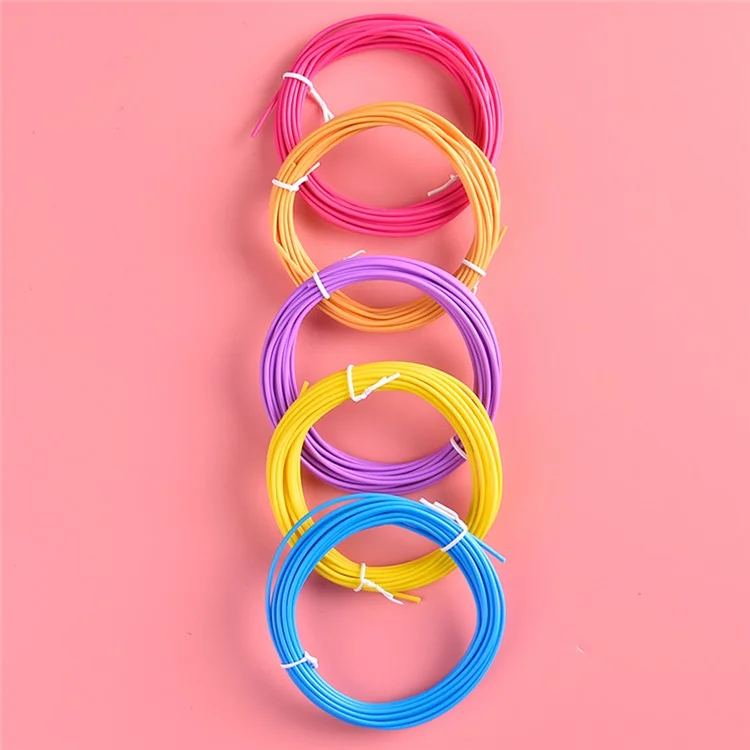 5 rollos de varios colores de 5 m de longitud y 1,75 mm de diámetro, materiales de impresión 3D para niños de baja temperatura, filamento PCL - color aleatorio