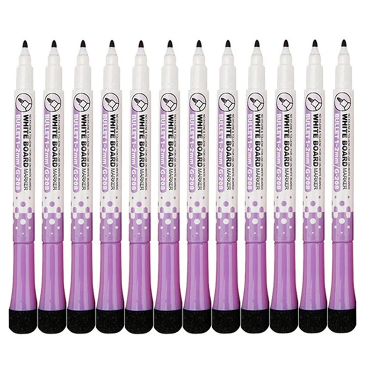 GXIN G-208 12Pcs / Set Dry Erase Markers Whiteboard Markers Ultra Fine Tip Markers for School Office Home - Purple
