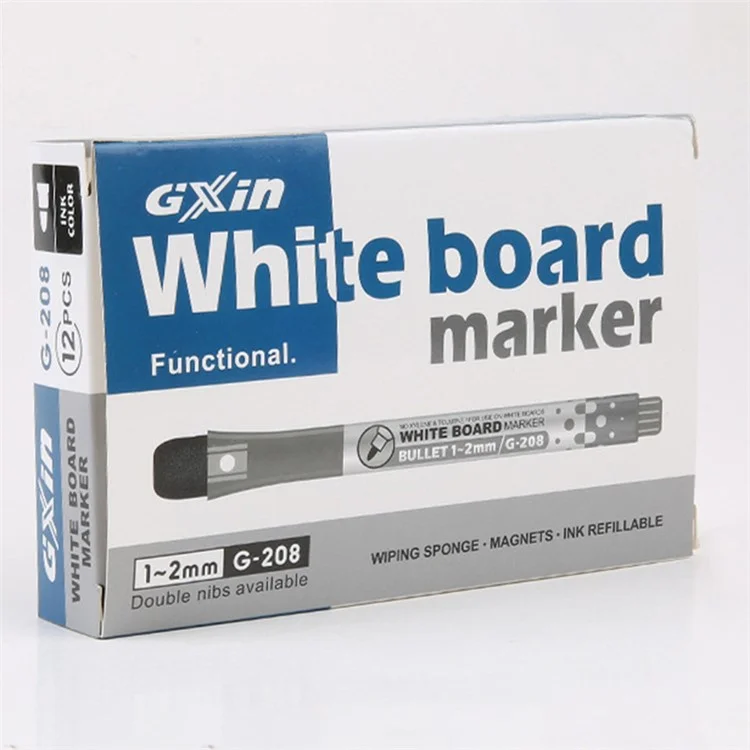 GXIN G-208 12Pcs / Set Dry Erase Markers Whiteboard Markers Ultra Fine Tip Markers for School Office Home - Red