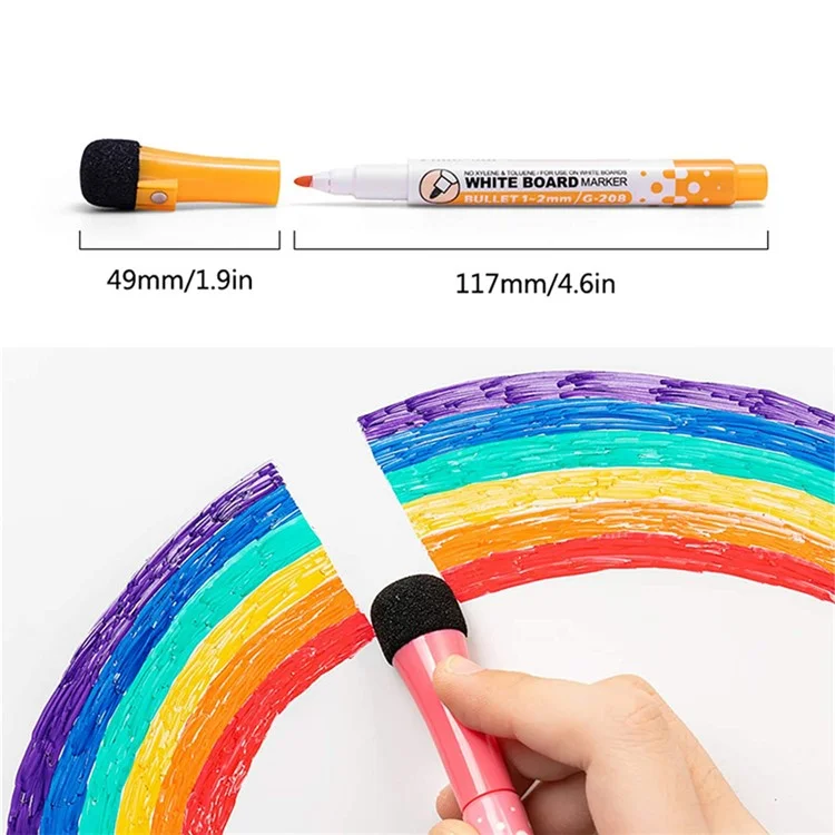GXIN G-208 12Pcs / Set Dry Erase Markers Whiteboard Markers Ultra Fine Tip Markers for School Office Home - Yellow