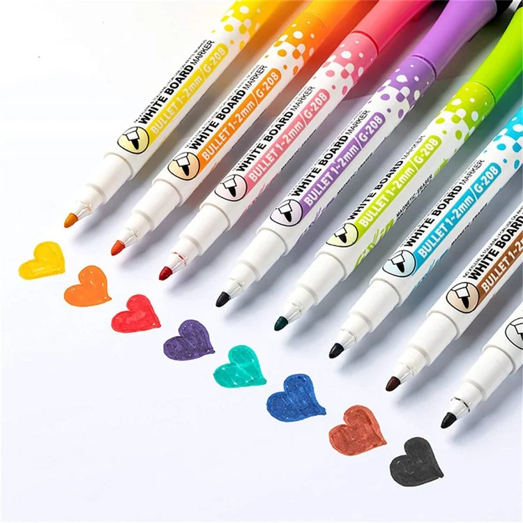 GXIN G-208 12Pcs / Set Dry Erase Markers Whiteboard Markers Ultra Fine Tip Markers for School Office Home - Yellow