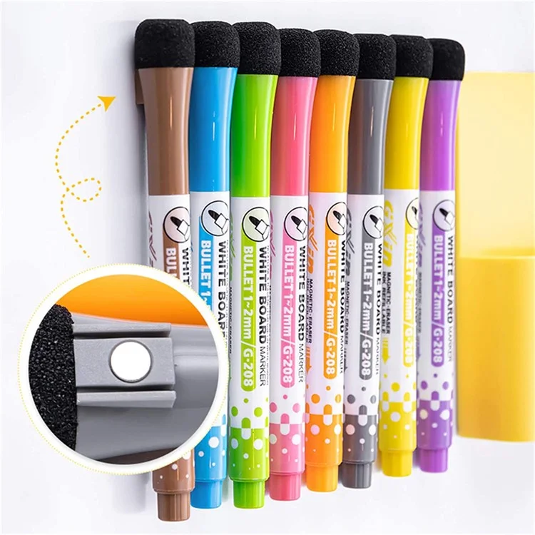 GXIN G-208 12Pcs / Set Dry Erase Markers Whiteboard Markers Ultra Fine Tip Markers for School Office Home - Yellow