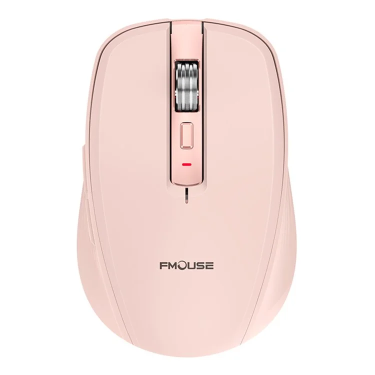 FMOUSE M303 Modo Dual de Mouse Bluetooth Inalámbrico (Bluetooth 5.1 + USB) 2.4GHz Bluetooth Mouse Inalámbrico Ratón de Juegos Silencioso Recargable Con Luces RGB - Rosa