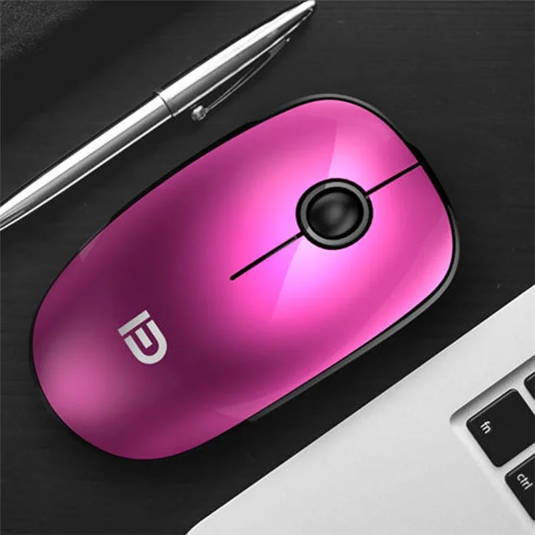 FUDE V8 Wireless Silent Mouse 1600DPI Ergonomic Mice Portable Mini Cordless Mouse Compatible with Windows, Macos Systems (Without Battery) - Black